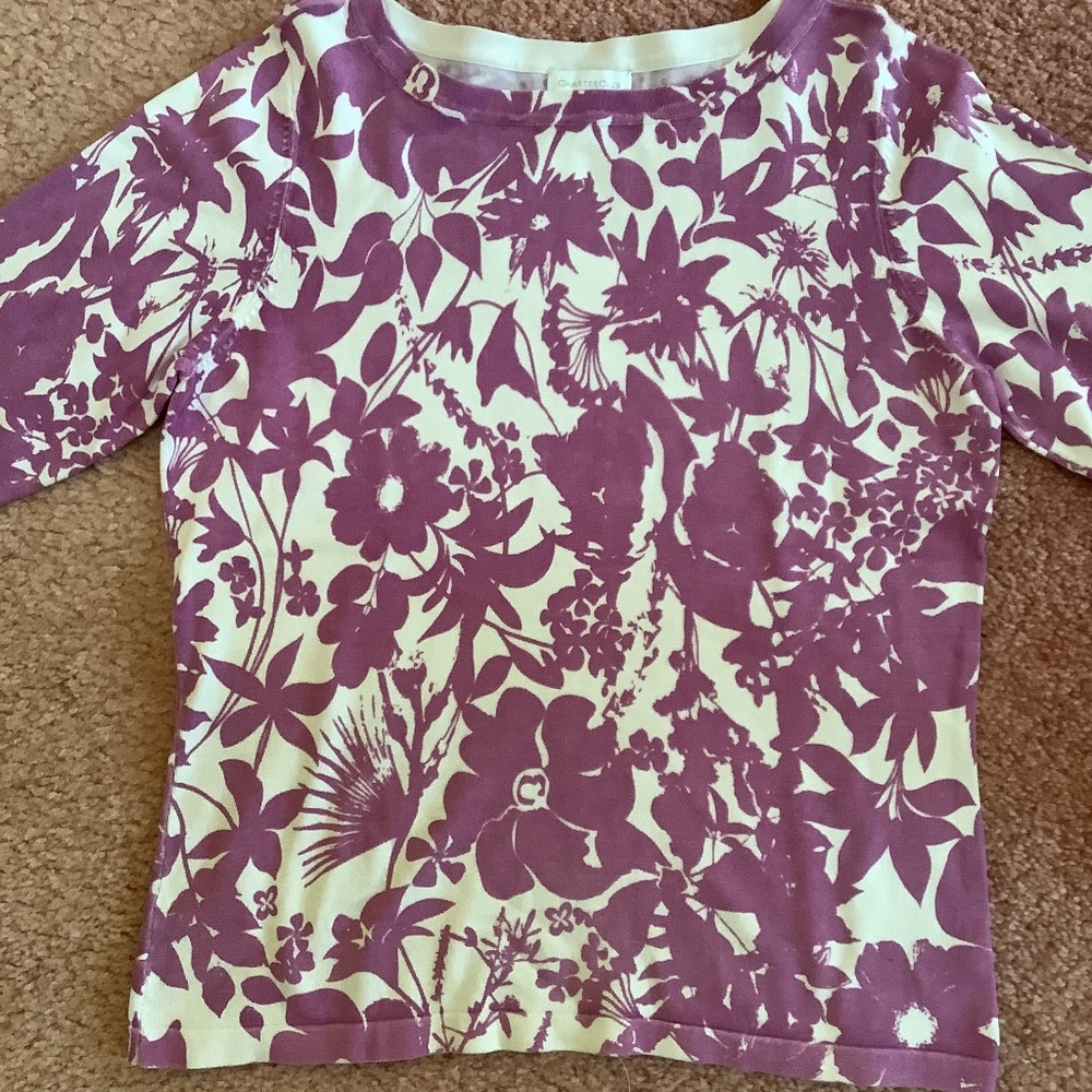 Charter Club top. Light purple and white, sizeM